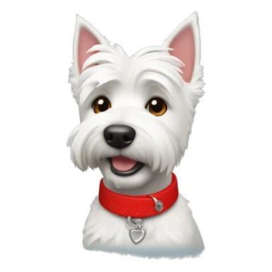 Westie dog with red bandan collar  sticker