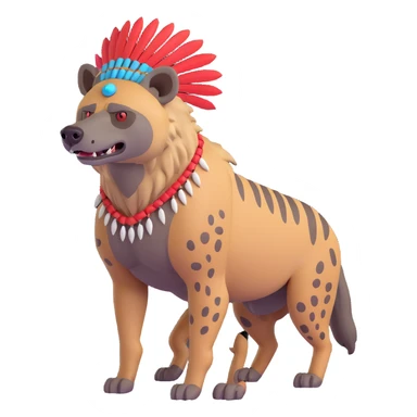 A native strong buff hyena with war bonnet  sticker