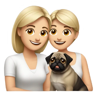 Me and my wife with our pug sticker
