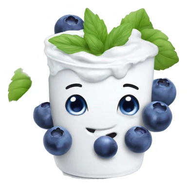 Yogurt and blueberries  sticker