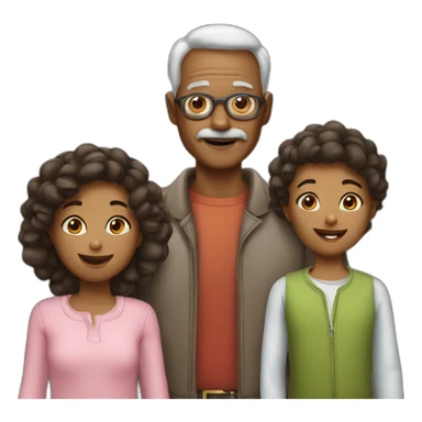 1 grandfather 3 daughter 1 grandson  sticker