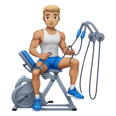 fit man with blue shorts using cable-machine sticker