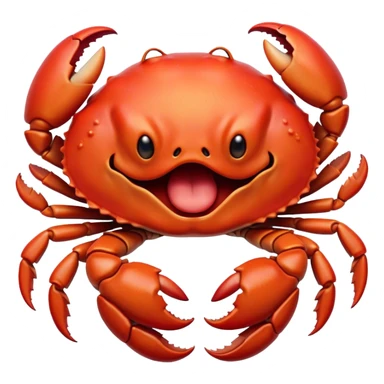 Cinematic Realistic Cute Yawning Crab Portrait Emoji, Head tilted slightly with a dramatic, wide-open yawn, showcasing a soft, textured red shell with a charming, naturally formed face and drooping features, rendered with realistic detail and warm, sandy light, high shine, relaxed yet expressive, styled with a dash of coastal charm, soft glowing outline, capturing the essence of a sleepy yet affectionate crab that appears ready to stretch out on the shore for a peaceful nap! sticker