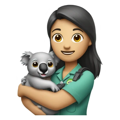 zookeeper holding koala sticker