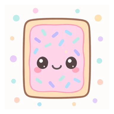 chibi poptart with a happy face, kawaii style, soft colors sticker