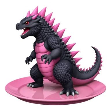 Godzilla Evolved pink plates black scales sticker