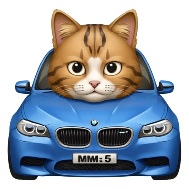 kedi bir bmw m5 kullanıyor sticker