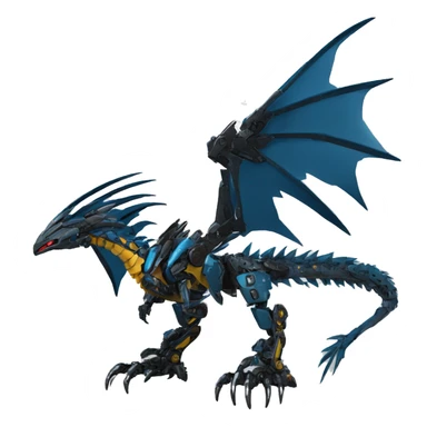 futuristic spiky raptor-dragon-Bionicle-mecha full body sticker