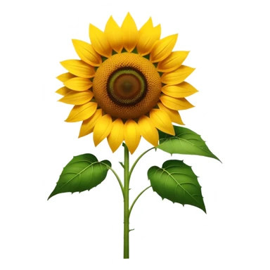Cinematic Realistic Sunflower Emoji, Tall and bright, with a large, golden-yellow blossom facing the sun, its broad, textured petals surrounding a dark center. The sturdy green stalks and leaves frame the vibrant flower, while a gentle breeze causes the petals to sway. Soft glowing outline, capturing the essence of sunshine and warmth in a cheerful, towering sunflower! sticker