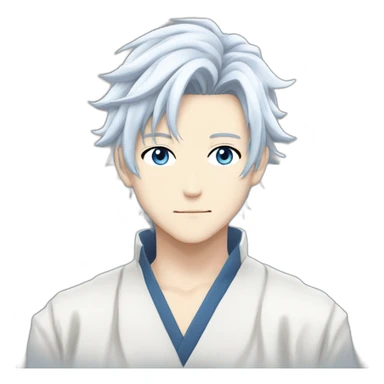 Gojo satoru blue eyes white haur young adult sticker