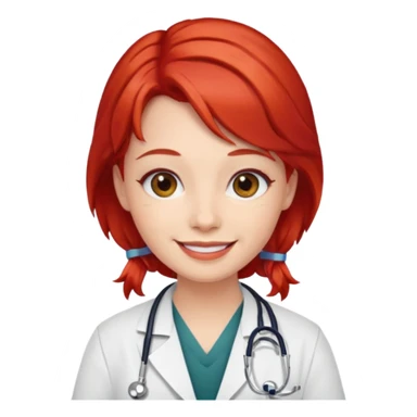 doctors wirh red hairclips sticker