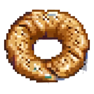 a simit, Turkish sesame bagel, pixel art style sticker