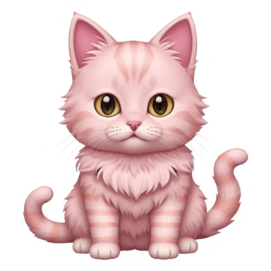 full body of baby American Bobtail pink cat  sticker