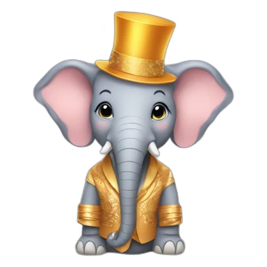 an elephant in a New Year's outfit sticker