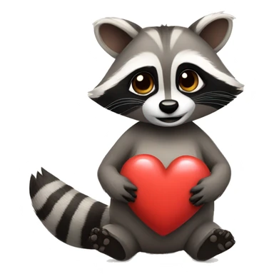 Raccoon with heart hands sticker