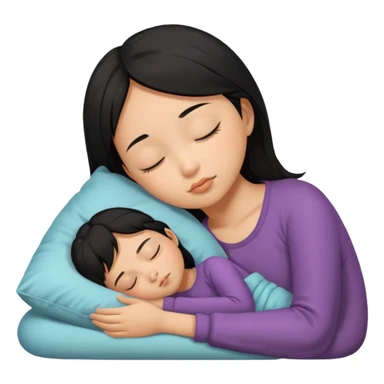 Black haired, tan Asian girl sleeping sticker
