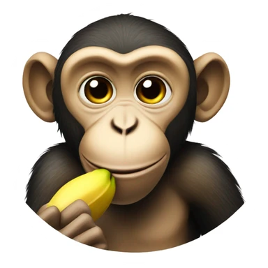 Monkey eating a banana sticker