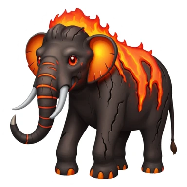 Magma+🦣+lava and cracks into a living creature with glowing red eyes I call lava mammoth 🦣 {hellephant} sticker