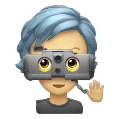 appareil photo avec image gratte ciel sticker