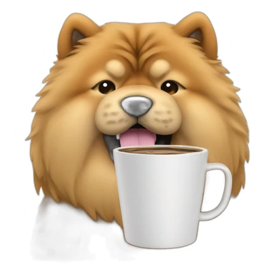chow chow with travel mug coffee sticker
