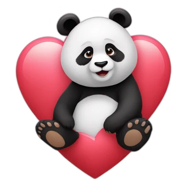 panda + coeur sticker