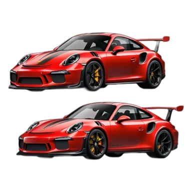 Red Porsche 911 GT3 RS  sticker