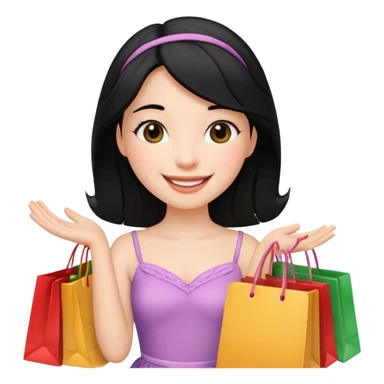 zadowlona czarnowłosa ksiezniczka jest zadowolona z zakupami sticker