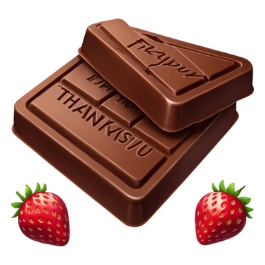 Fresas cubiertas de chocolate y decoradas gracias por tu compra sticker