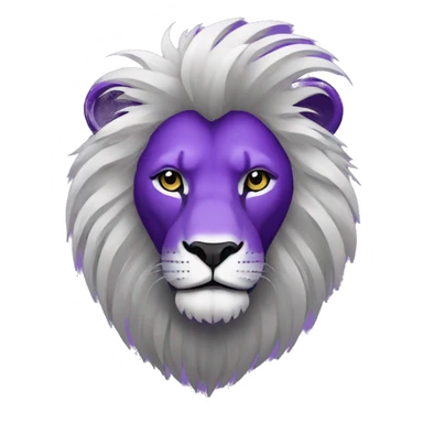 Purple lion barbershop logo sticker