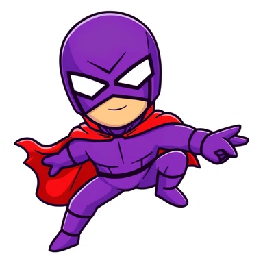 Magneto Marvel villain with red helmet and purple cape using magnetic powers sticker