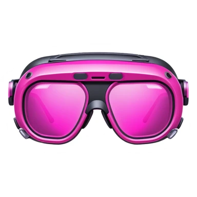 cyberpunk pink protective glasses, neon pink lenses, futuristic welding eyewear sticker