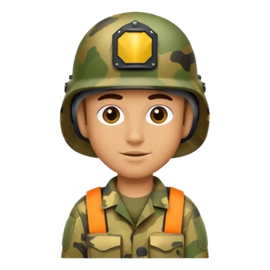 military soldier with camouflage sticker
