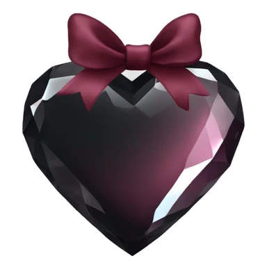 crystal black heart with burgundy bow sticker