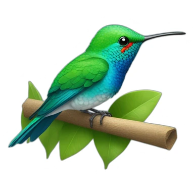 emoji de un colibrí arropado con una cobija  sticker