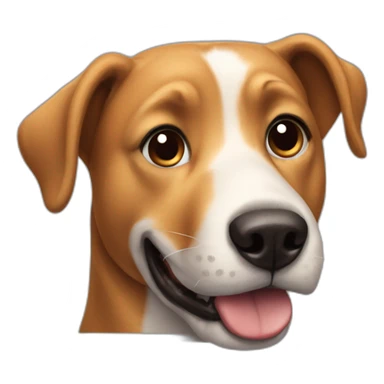 friendly dog looking at me with one ear raised sticker