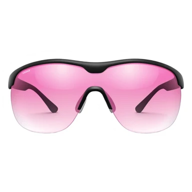 wraparound safety glasses with pink gradient lenses, sporty design sticker