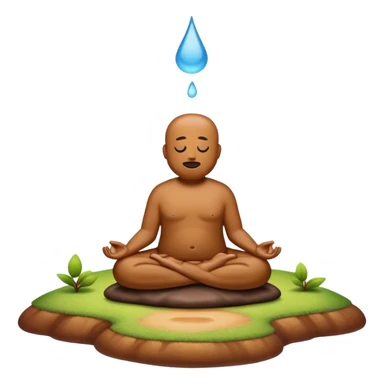 meditating poop emoji landscape  sticker