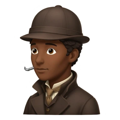 Sherlock Holmes wearing a deerstalker hat in silhouette sticker