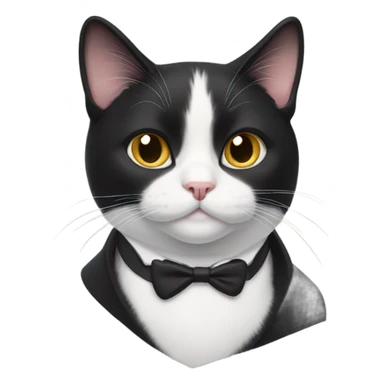 Tuxedo cat with half mustache sticker