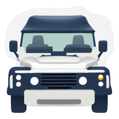 Landrover defender white roof and navy  sticker