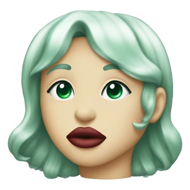 Lips of a dark emerald color in the form of a kiss sticker