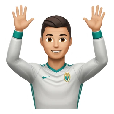 Cristiano Ronaldo celebrating with his signature 'Siuuu' pose, energetic and joyful sticker