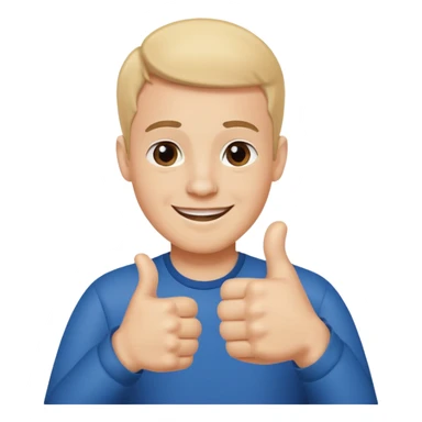 Man with autism with thumbs up sticker