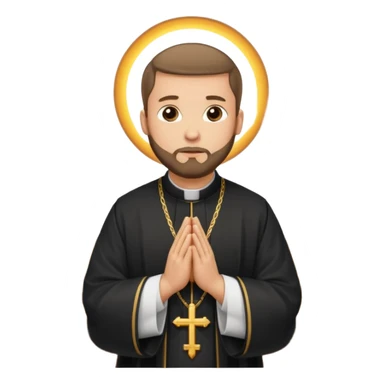 orthodox christian priest in front of altar, praying sticker