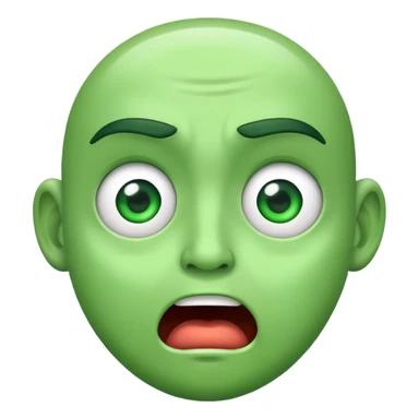 Green wow face sticker