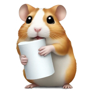 Hamster holding toilet paper sticker