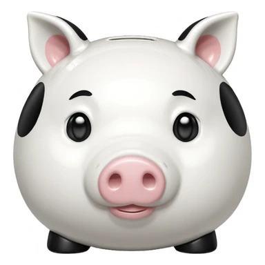 glitter white symbol pig bank sticker
