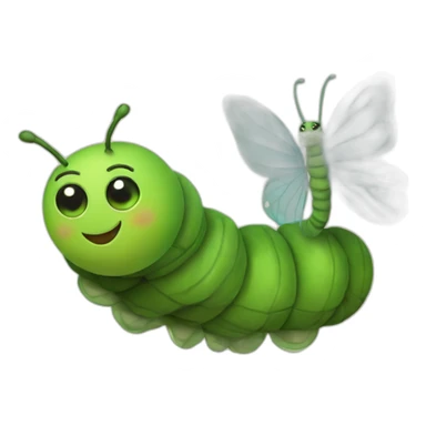 A caterpillar turning into a cocoon that turns into a butterfly sticker