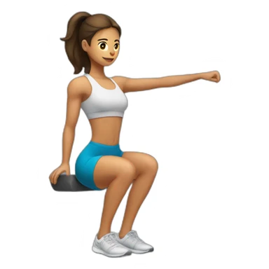  woman doing squats whith only leg sticker