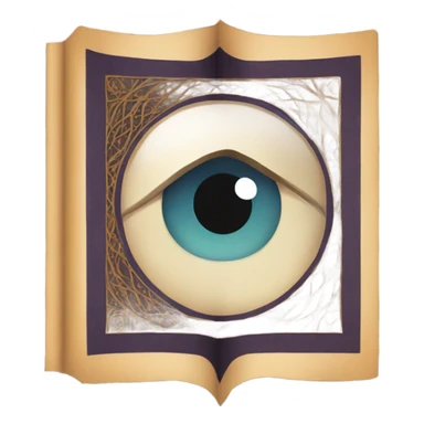 book with eye in middle and patterns sticker